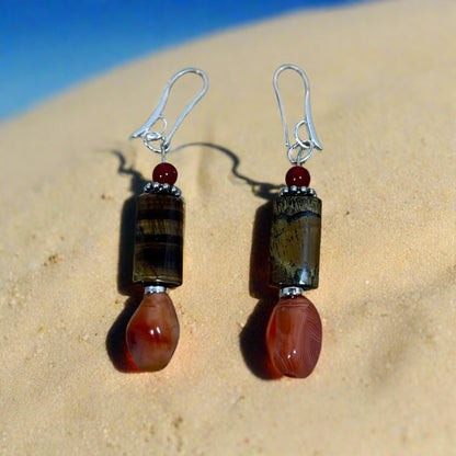 Boucles d'oreilles en bois flotté